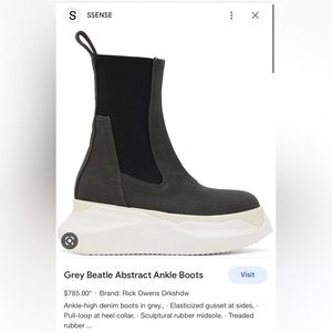 RICK OWENS DRKSHDW
Grey Beatle Abstract Ankle Boots